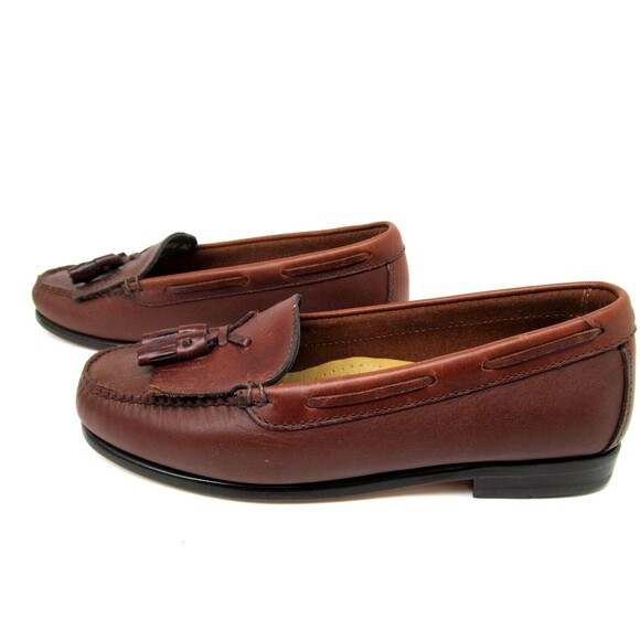 G.H. Bass & Co. Jackie Brown Leather Tassel Loafers Size 7 - Picture 5 of 15